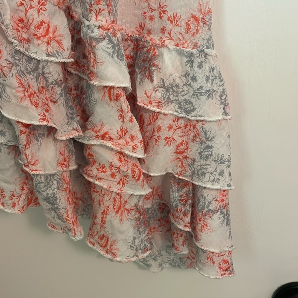 Free People Rose Print Ruffle Tank - Picture 3 of 5